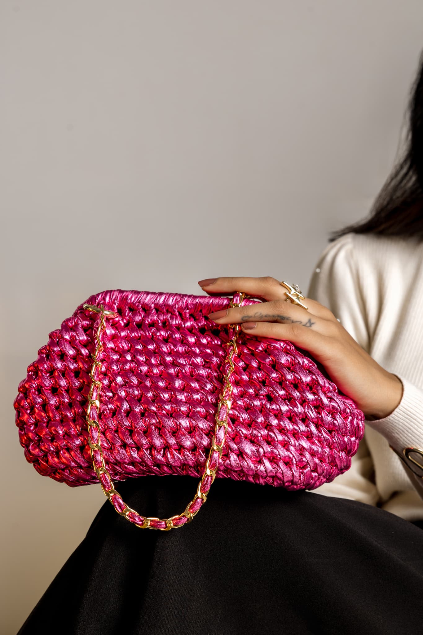 Fuchsia Pink Clutch Bag