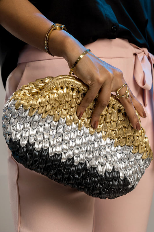 Ombre Metallic Clutch Bag