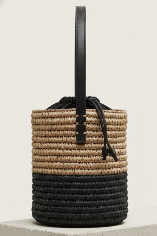Raffia Bucket Bag