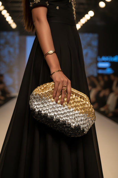 Ombre Metallic Clutch Bag
