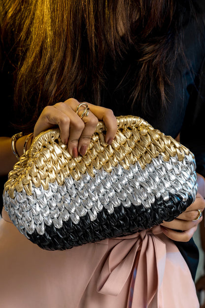 Ombre Metallic Clutch Bag